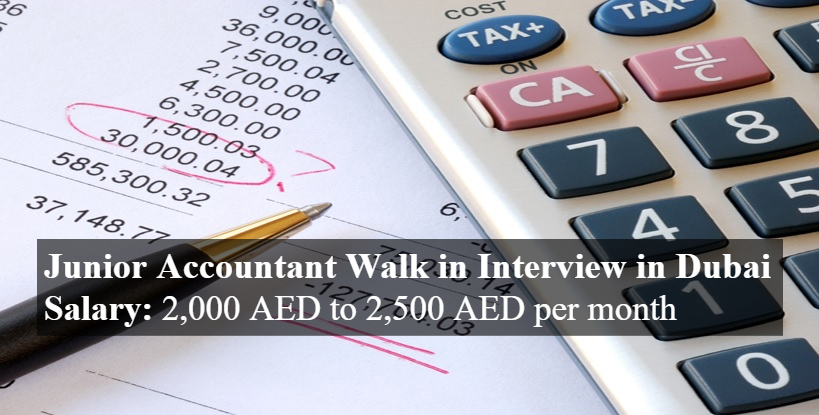 Junior Accountant Walk in Interview in Dubai