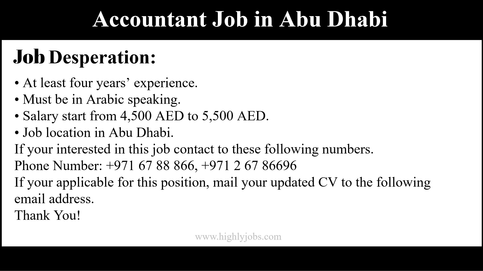 Accountant Job in Abu Dhabi