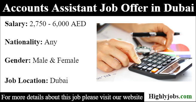 Accounts Assistant Job Offer in Dubai