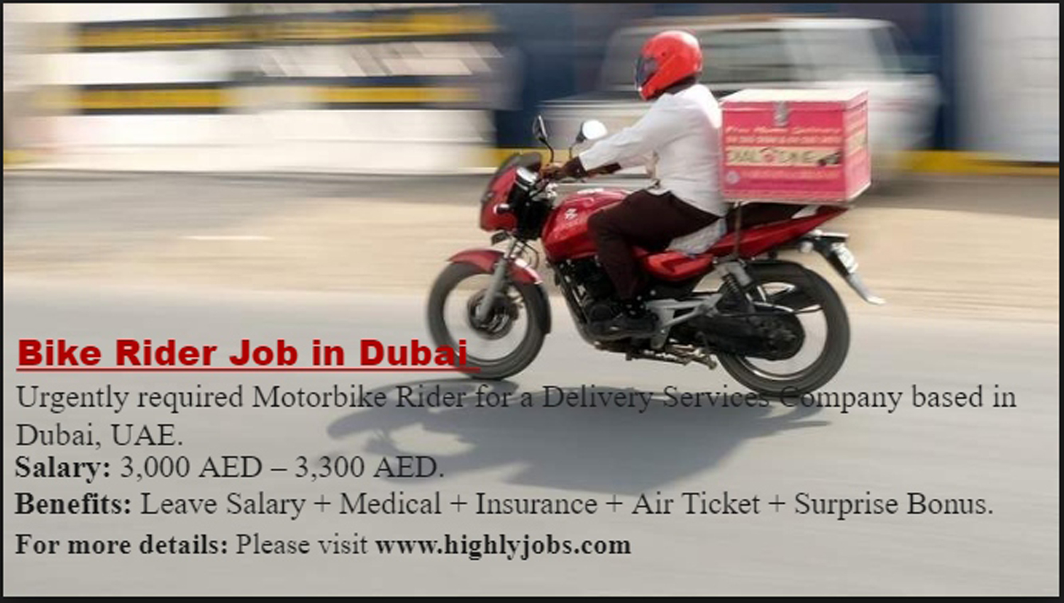 Bike Rider Job in Dubai