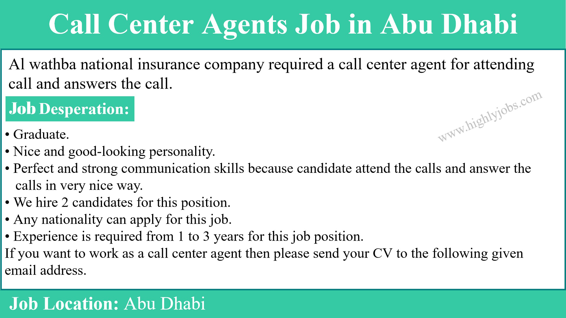 Call Center Agents Job in Abu Dhabi