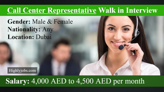 Call Center Representative Walk in Interview Dubai