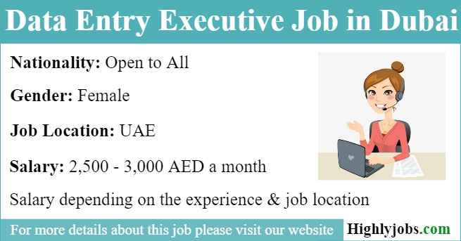 Data Entry Executive Job in Dubai