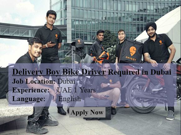 Delivery Boy Bike Driver Required in Dubai