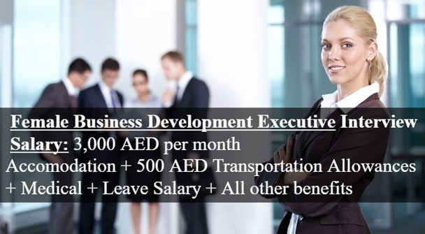 Female Business Development Executive Interview on 2nd March 2019