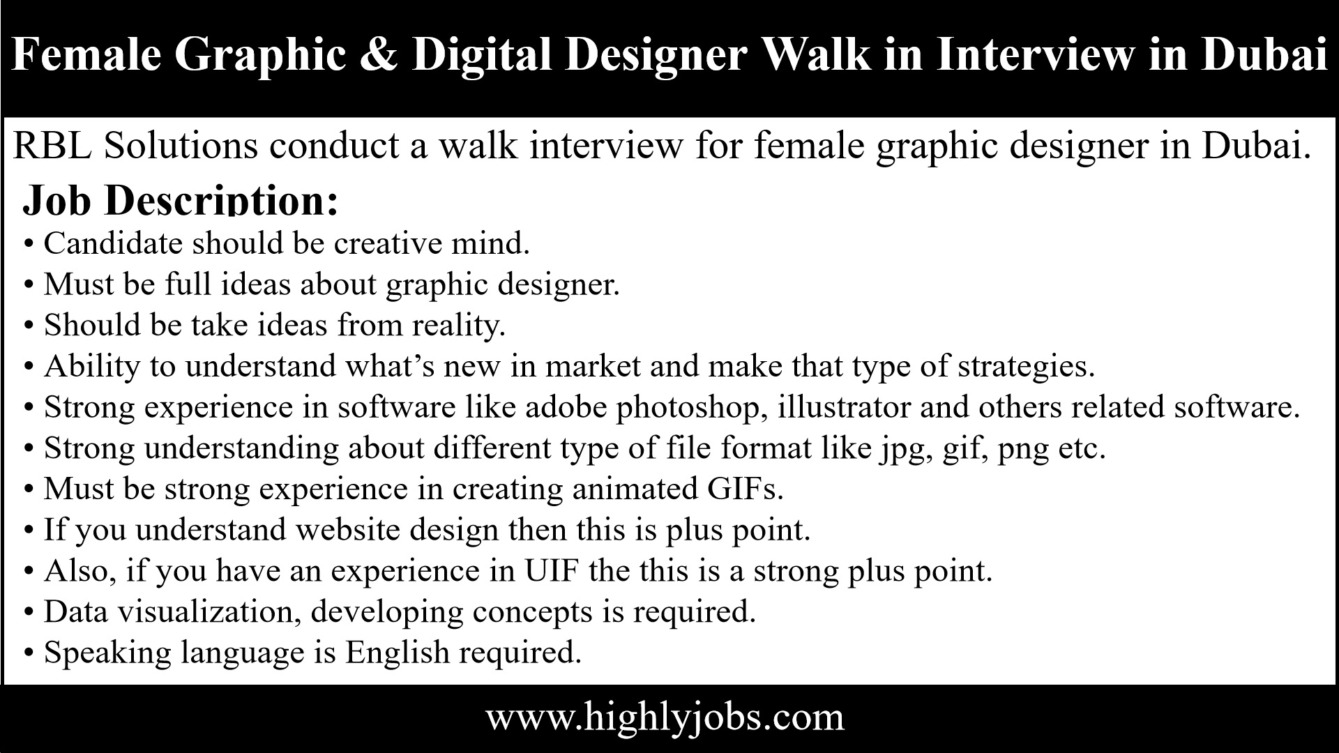 Digital Designer Walk In Interview In Dubai