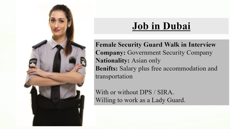Female Security Guards Walk in Interview in Dubai