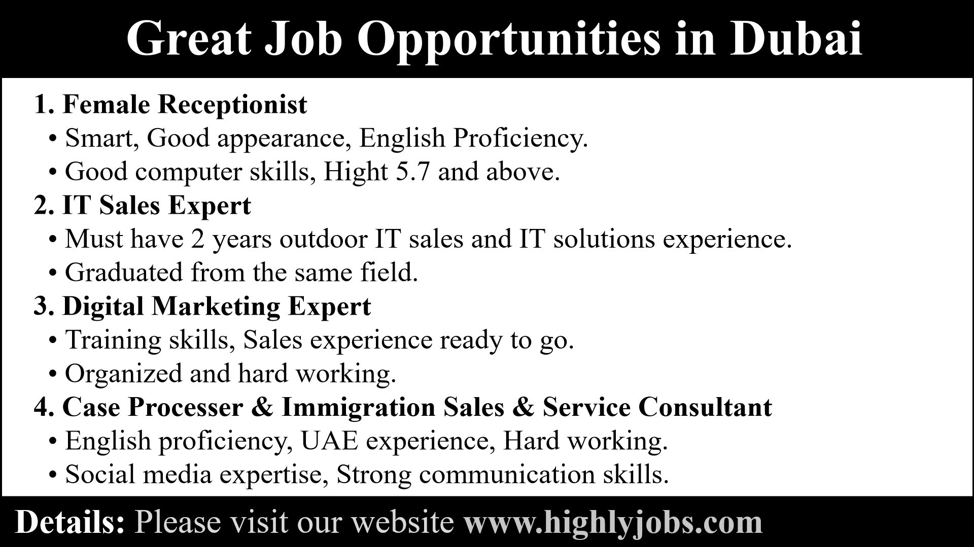 Great Job Opportunities in Dubai