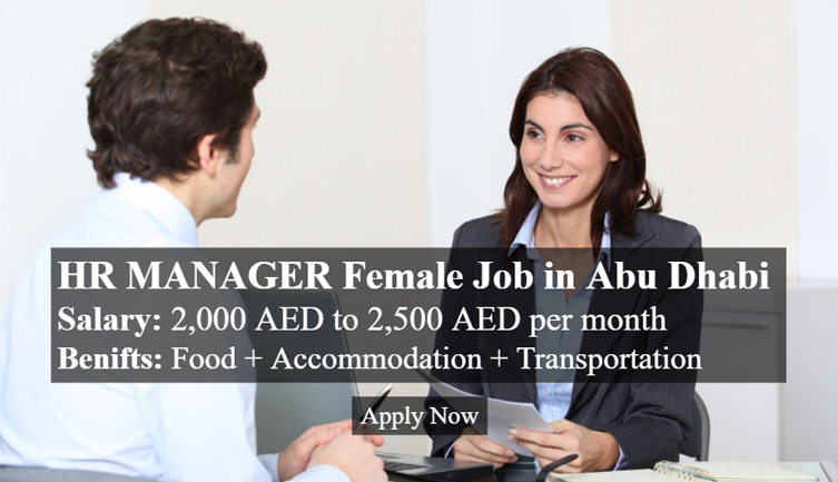 HR MANAGER Female Job in Abu Dhabi - UAE