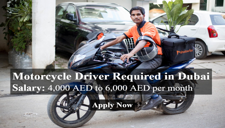 Motorcycle Driver Jobs in Dubai, United Arab Emirates