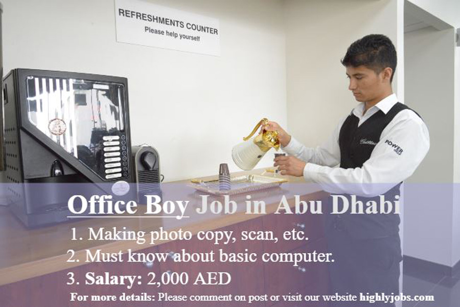 Office Boy Job in the United Arab Emirates