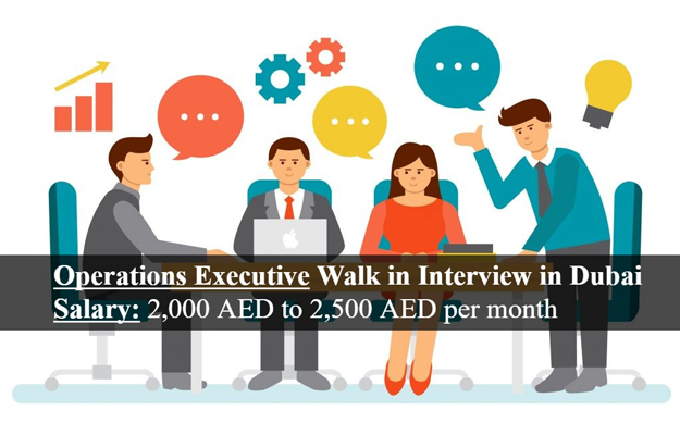 Operations Executive Walk in Interview in Dubai - UAE