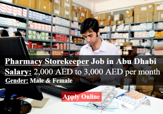 Pharmacy Storekeeper Job in Abu Dhabi - UAE