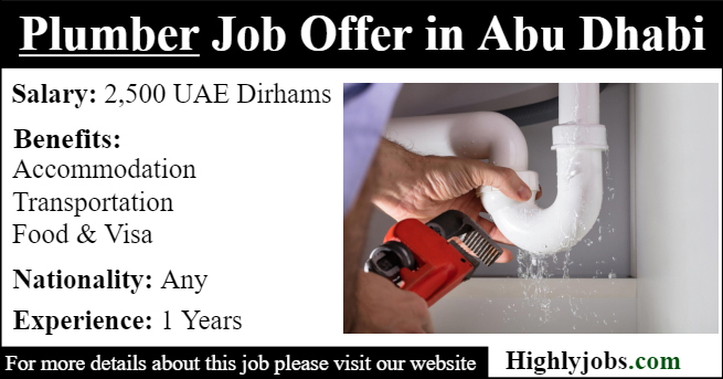 Plumber Job Offer in Abu Dhabi