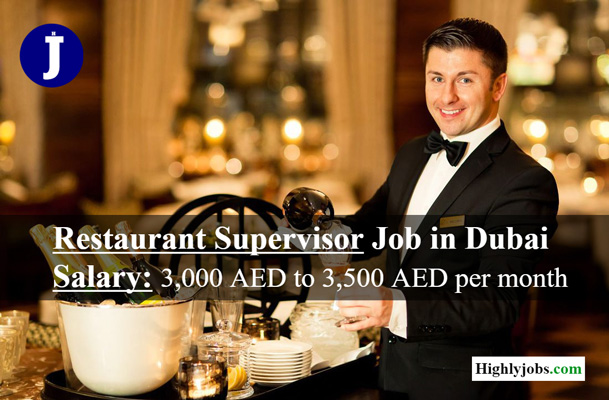 Restaurant Supervisor Job in Dubai