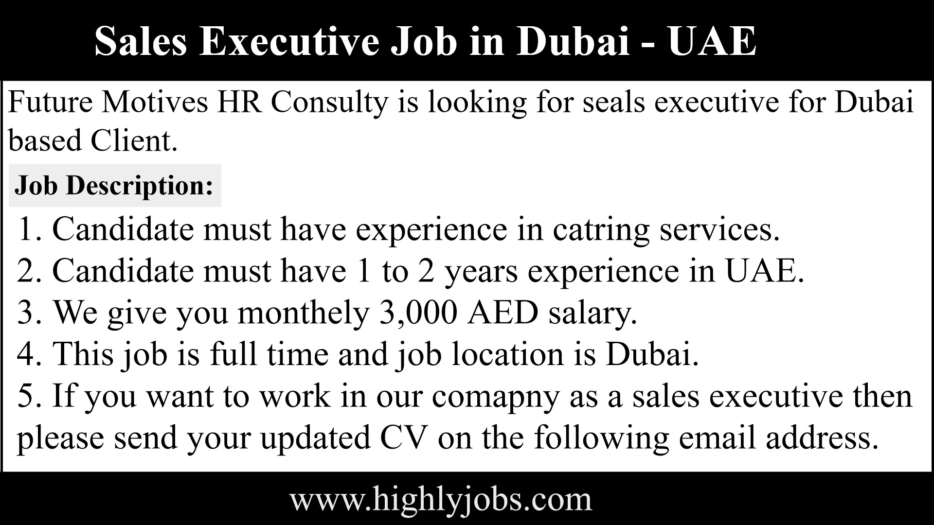 Sales Job in Dubai