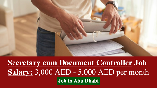 Secretary and Doandent Controller Job in Abu Dhabi