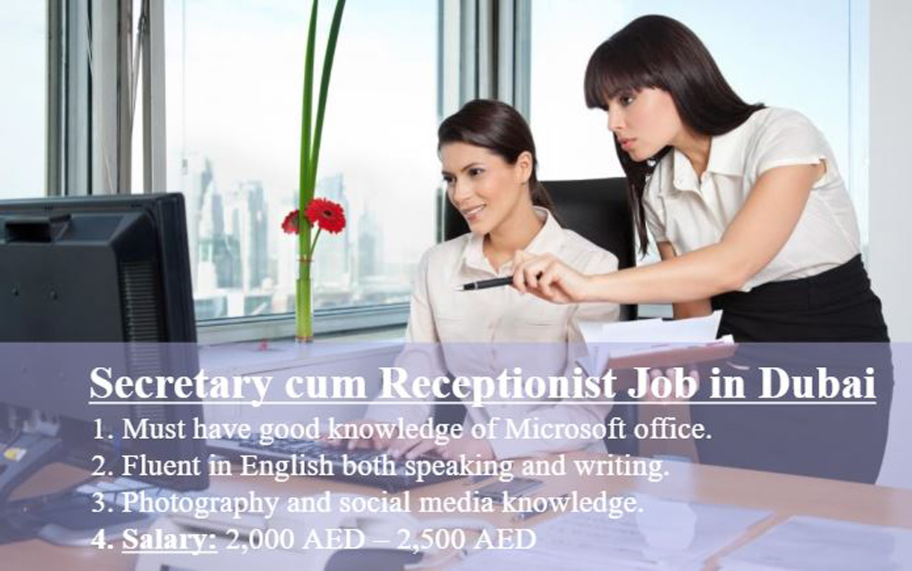 Receptionist Cum Secretary Jobs in Dubai with Salary