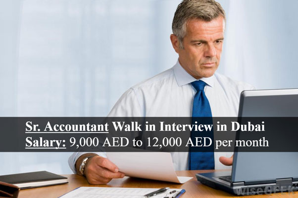 Senior Accountant Walk in Interview in Dubai-UAE