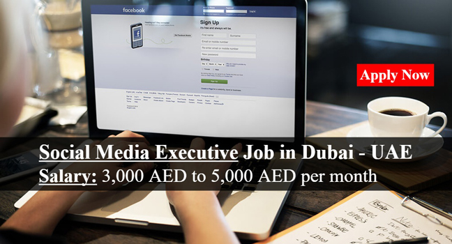Social Media Executive Job in Dubai - UAE