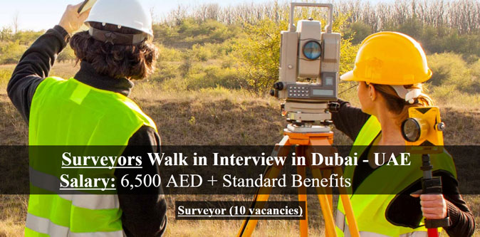 Surveyors Walk in Interview in Dubai - UAE