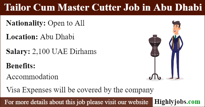 Tailor and Master Cutter Job Offer in Abu Dhabi