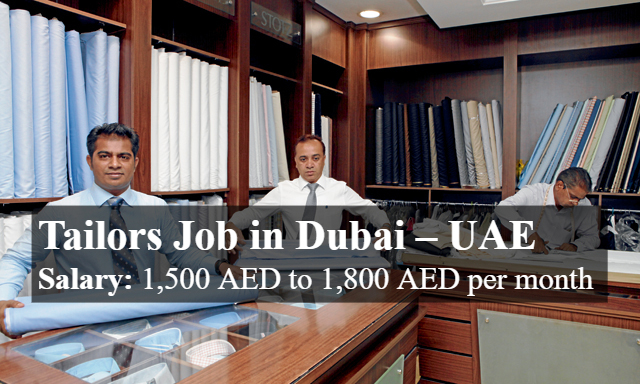 Tailors Job in Dubai – UAE