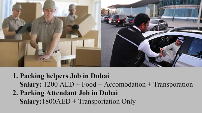 Urgently Required Parking Attendant Packing Helpers for UAE