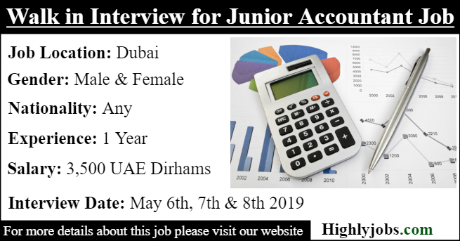 Walk in Interview for Junior Accountant Job