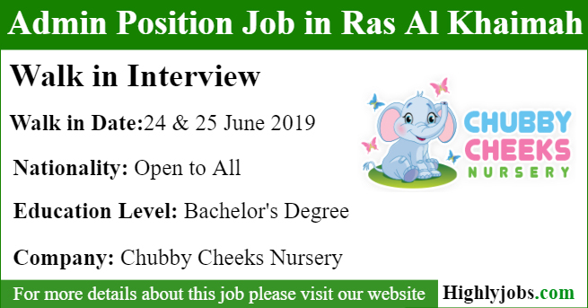 Walk in Interviews for Admin Position Job in Ras Al Khaimah