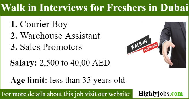 Walk in Interviews for Freshers in Dubai Tomorrow