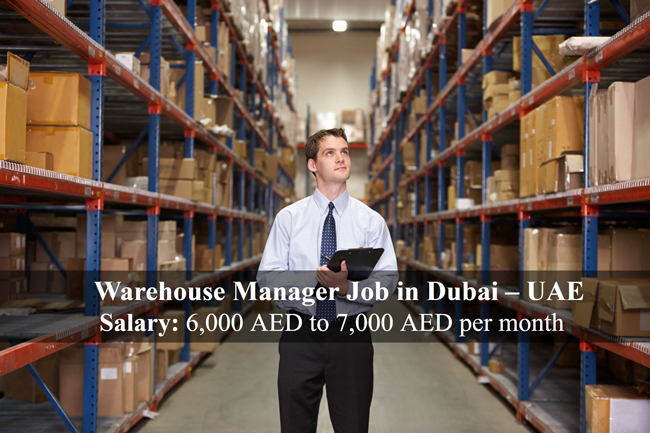 Warehouse Manager Job in Dubai – UAE